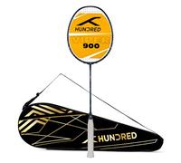 HUNDRED Viper 900 Carbon Fibre Strung Badminton Racquet with Full Racquet Cover | For Intermediate Players |Weight: 79 grams | Badminton gifts Maximum String Tension - 32lbs