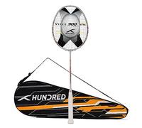 HUNDRED Viper 900 Full Graphite Strung Badminton Racket with Full Racket Cover for Intermediate Players (84g, Maximum String Tension - 32lbs)