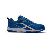 HUNDRED Xoom Non-Marking Professional Badminton Shoes for Men | Material: Faux Leather | Suitable for Indoor Tennis, Squash, Table Tennis, Basketball & Padel (Blue/White, Size: EU 43, UK 9, US 10)