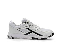 HUNDRED Xoom Non-Marking Professional Badminton Shoes for Men | Material: Faux Leather | Suitable for Indoor Tennis, Squash, Table Tennis, Basketball & Padel (Black/White, Size: EU 42, UK 8, US 9)