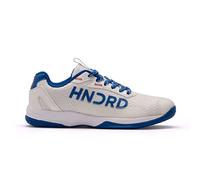 Hundred Xoom Pro Non-Marking Professional Badminton Shoes for Men | Material: Faux Leather | Suitable for Indoor Tennis, Squash, Table Tennis, Basketball & Padel (White/Blue, EU 42, UK 8, US 9)