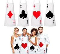 HUNEAUN 4 Pcs Playing Card Costume for Adults Halloween Cosplay Accessories | Ace of Spades, Hearts, Clubs, Diamonds Apron Costumes Casino Photography Prop Gift for Men Women Halloween Party Dress Up