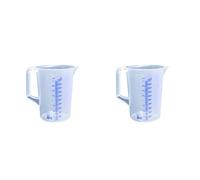 Hunersdorff 937000 Graduated Can with Closed Handle, White/Blue, 2000 ml (Pack of 2)