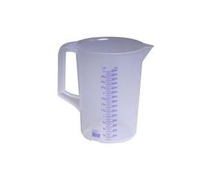 Hunersdorff 938000 Graduated Can with Closed Handle, White/Blue, 3000 ml