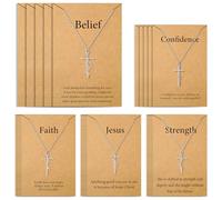 Hunfuthr Cross Necklace for Women, 25pcs Set Religious Jewellery Pendant for Women, Christian Religious Jewelry Gifts for Women Gifts, Stainless Steel, No Gemstone