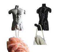 Hung Hook Fun Muscular Man Wall Hook - Humorous Muscle Man Shower Hook, Decorative Penis Wall Hook for Bathroom, Funny Home Decor, Unique Decorative Wall Hanger (A+C)