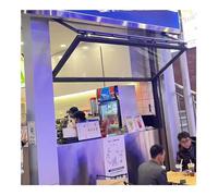 Hung Up Down Serving Window, Aluminum Alloy 85 °Opening Folding Sliding Window, Hovering and Lifting Windows, with Safety Lock(Black,WxH 16x24in/41x61cm)