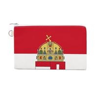 Hungarian Flag Hungary Emblem Portable Canvas Coin Purse Fashion Pencil Case Travel Makeup Bag