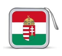 Hungarian Flag Hungary Emblem Portable CD Case Holder 48 Capacity Travel DVD Storage Boxs Wallet Bag
