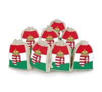 Hungarian Flag Hungary Emblem Reusable Drawstring Bags 8 Pcs Jewellery Favour Pouch Christmas Halloween Candy