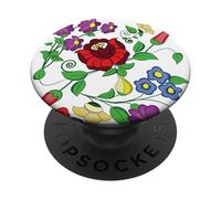 Hungarian folk art vector desing from kalocsa magyar PopSockets Adhesive PopGrip