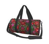 Hungarian Folk Embroidery Flower Travel Duffel Bag Large Sports Gym Bag Multifunction Overnight Bag for Men Women