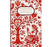 Hungarian Folk Tales Inspired Red And White Pattern: Lined Notebook / Journal With 120 Pages