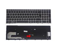 Hungarian German Swiss Danish Backlit Keyboard, Compatible For HP ，EliteBook ，855 850 G5 G6, ZBook 15u G5 G6 HPM17B7 EU ，Notebook Keyboard(German Light)