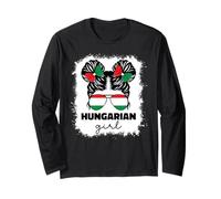 Hungarian Girl Girls for Kids Hungary Flag Pride Magyar Cute Long Sleeve T-Shirt
