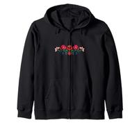 Hungarian Kalocsai folk art - embroidery design Zip Hoodie