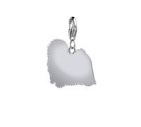 Hungarian Puli Silhouette Silver Charm