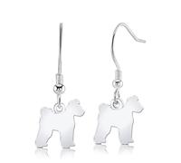 Hungarian Pumi Silhouette Silver Earrings