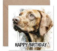 Hungarian Vizsla Birthday Card for Men Women - Dog Breeds - Happy Birthday Card for Nanny Colleague Nan Friend, 145mm Bday Greeting Cards