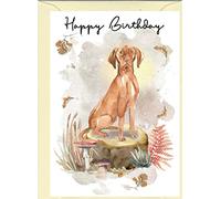 Hungarian Vizsla Dog Birthday Card