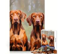 Hungarian Vizsla Dogs 1000 Pieces Puzzles for Adults Cognitive Train Indoor Play Pattern Build (50x75cm)