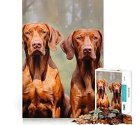 Hungarian Vizsla Dogs 1000 Pieces Puzzles for Adults Cognitive Train Indoor Play Pattern Build (50x75cm)