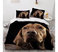 Hungarian Vizsla Duvet Cover Set Single 3D Printed Microfiber Cute Dogs Bedding Set Ultra-Soft Quilt Cover 135 x 200 cm with Zipper Closure and 2 Pillowcases 50x75 cm e.2210