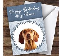 Hungarian Vizsla Pointer Dog Blue Animal Personalised Birthday Card - Personalised Birthday Card For Animal, Wildlife & Pet Lovers, Custom Animal Birthday Card