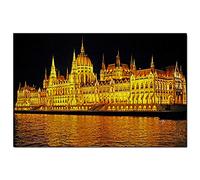 Hungary Budapest Night Jigsaw Puzzle 1000 Piece Game Artwork Travel Souvenir Wooden