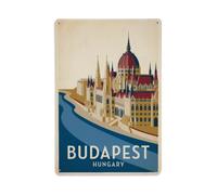 Hungary Budapest Vintage Travel Metal Tin Sign