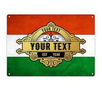 Hungary Flag Bar Sign - Personalised Home Bar Accessories For Him - Vintage Hungarian Gift For Man Cave or Pub, Large