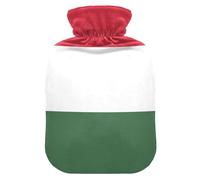 Hungary Flag Hot Water Bottle with Soft Cover, 2L Hotwater Bag for Pain Relief