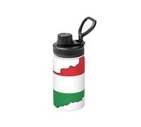Hungary Flag Map Print 12 Oz Insulated Double Walled Stainless Steel Metal Water Bottle for Cold Hot Drink