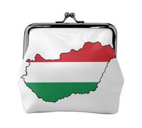 Hungary Flag Map print Cute Buckle Coin Purses Vintage Pouch Kiss lock Change Purse Wallets for Women Fashion, Black, One Size, Vintage