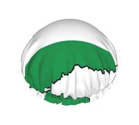 Hungary Flag Map Printed Large Shower Cap, Double Layer Hair Protector For Facial Care, Reusable Hair Wrap