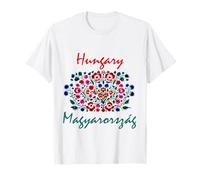 HUNGARY | Folk Art Flowers Kalocsa Magyarország Day Fest T-Shirt