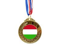 hungary national flag eu country Gold Award Winner Medal First Place Ribbon