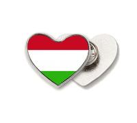 hungary national flag eu country Heart Metal Pin Brooch Clip Love