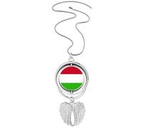 hungary national flag eu country Pendant Angel Wings Rotating Necklace Jewelry