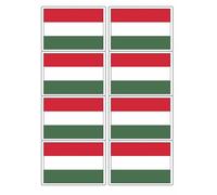 Hungary National Flag Rectangular Matt Paper Stickers A4 Sheet of 8 (Each Sticker is 99mm x 68mm) (Rectangular)