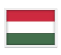 Hungary National Flag Vexillology World Flags Country Region Poster Artwork Framed Wall Art Print A4 Artery8 White One Size