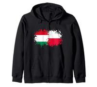 Hungary & Poland Together, Half Polish, Half Hungarian Zip Hoodie