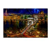 Hungary Puzzle 100 Pieces Chain Bridge of Hungary Budapest Puzzle Game Artwork Travel Souvenir 45.5x35.5CM