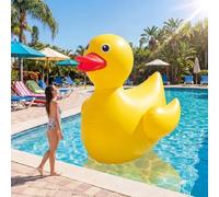 Hungdao 1 PC 6 Feet Giant Inflatable Duck Huge Rubber Duck Large Blow up Inflatable Pool Float for Adult Summer Beach Swimming Pool Party Decoration