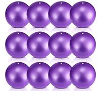 Hungdao 12 Pcs Pilates Mini Exercise Ball 9 Inch Yoga Ball for Yoga Classroom Workout Ball Core Ball Barre Ball for Bender Training Physical Therapy Balance Stability Stretching (Purple)