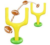 Hungdao 2 Pcs Football Party Supplies Kit Include Jumbo Inflatable Football Goal Post and Giant Blow up Footballs for Football Birthday Tailgate Decoration Backyard Game