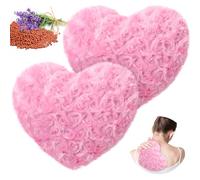 Hungdao 2 Pcs Valentine Microwave Heating Pad Multipurpose Warm Moist Heart Pillow Fluffy Microwavable Heat Pillow for Stress Reduction Back Shoulders Valentine's Day Warm Gift(White-Pink,Cat Paw)