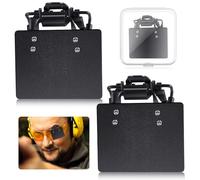 Hungdao 2 Pieces International Standard Shooting Glasses Patch 1.57 x 1.97 Inch Shooting Patch Black Eye Patch for Glasses Blinders Occluder Clip on Eye Mask Adults Men Archery Aim Protection