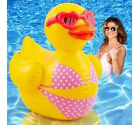 Hungdao 4 Feet Giant Inflatable Duck Pool Float Huge Funny Rubber Duck Large Blow up Inflatable Floatie for Summer Beach Swimming Pool Party Decoration