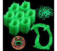 Hungdao 50 Pcs Halloween Plastic Vampire Teeth Vampire Fangs and 100 Pcs Plastic Eye Dentures Fake Werewolf Teeth for DIY Dessert Donut Decoration Masquerade Party Costume Accessory (Glow in the Dark)